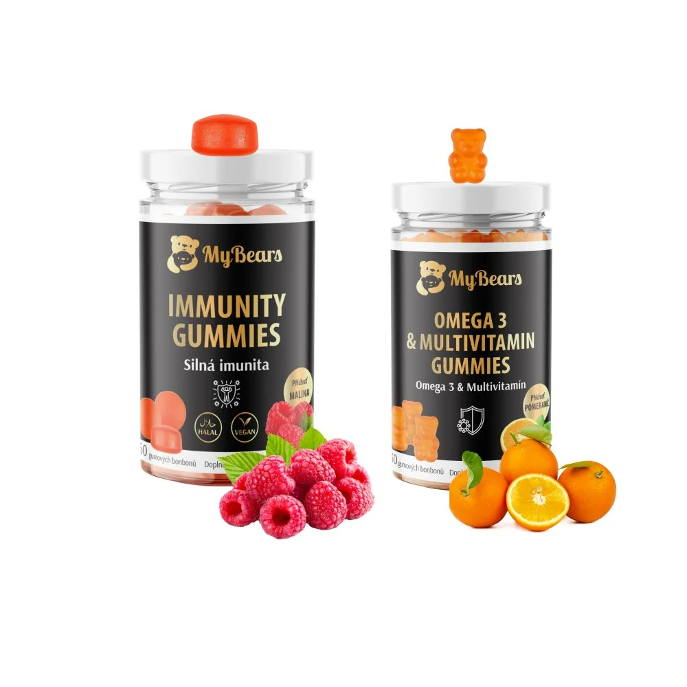 Balíček Silná imunita pro celou rodinu — gummies pro dospělé a omega-3 + multivitamín pro děti — MyBears
