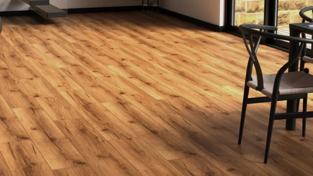 Detail dřevodekorové vinylové podlahy Republic Floor v interiéru